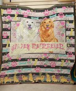 Golden Retriever 1 Custom Quilt Blanket Bedding Set for Bedroom Decoration and Family Gifts