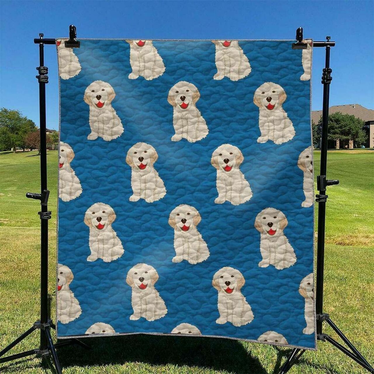 Golden Retriever Dog Quilt Blanket Bedding Set - Great for Bedroom Decor and Family Gifts