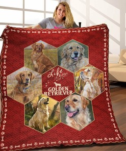 Golden Retriever Dreams Quilt Bedding Set Blanket for a Cozy Home Decor and Picnics - Gifts for Family