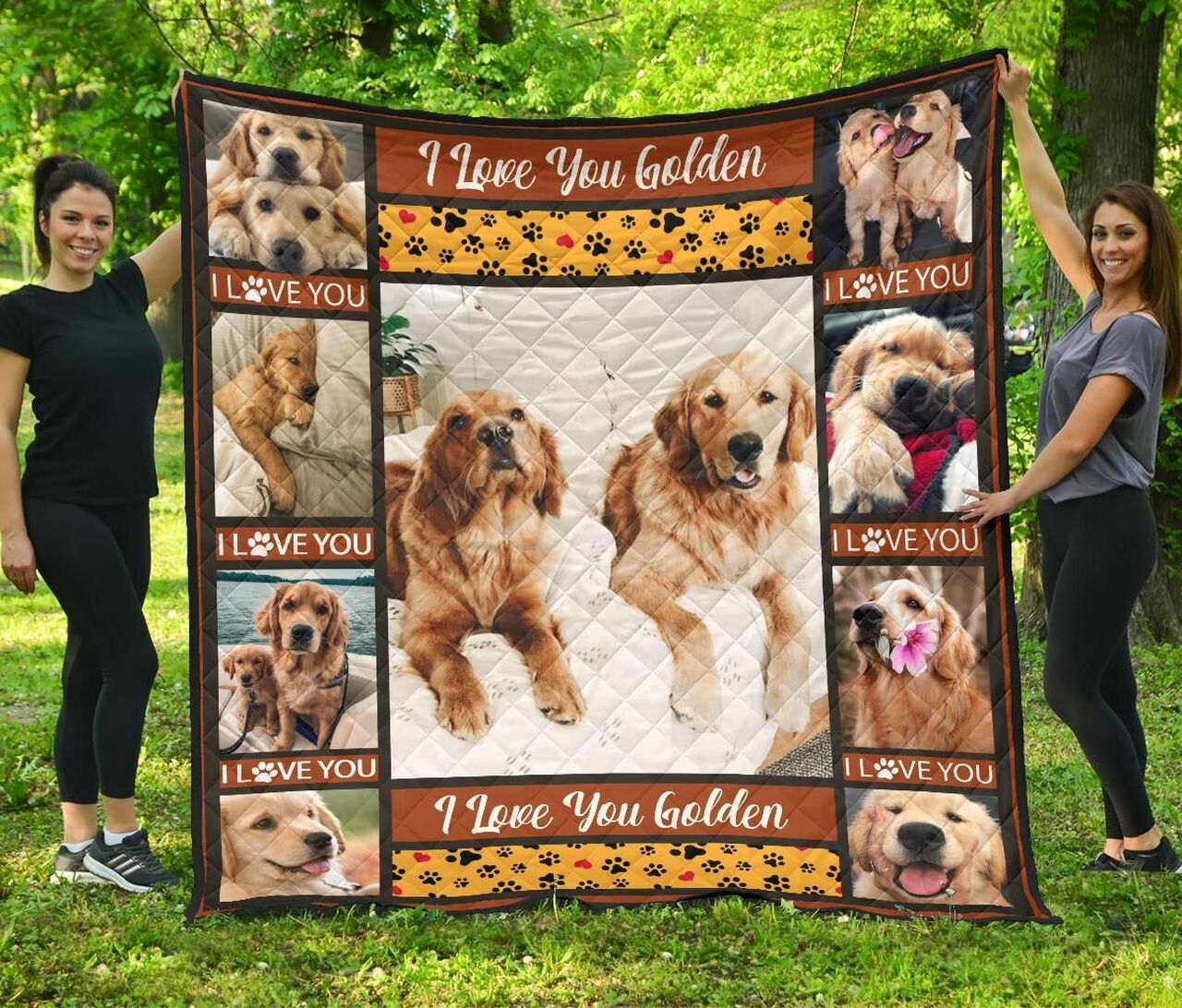 Golden Retriever Golden Retriever 0410 Quilt Bedding Set Blanket Bedroom Decor, Gifts for Family