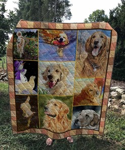 Golden Retriever Im So Fun Quilt Blanket Bedding Set Great for Bedroom Decor and Family Gifts
