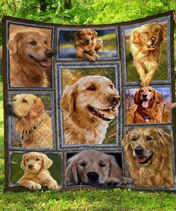Golden Retriever Personalized Blanket Quilt Bedding Set for Bedroom Decor and Great Gifts for the Family