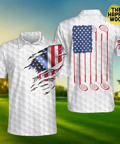 Golf American Flag Independence Day July 4Th Polo Shirt