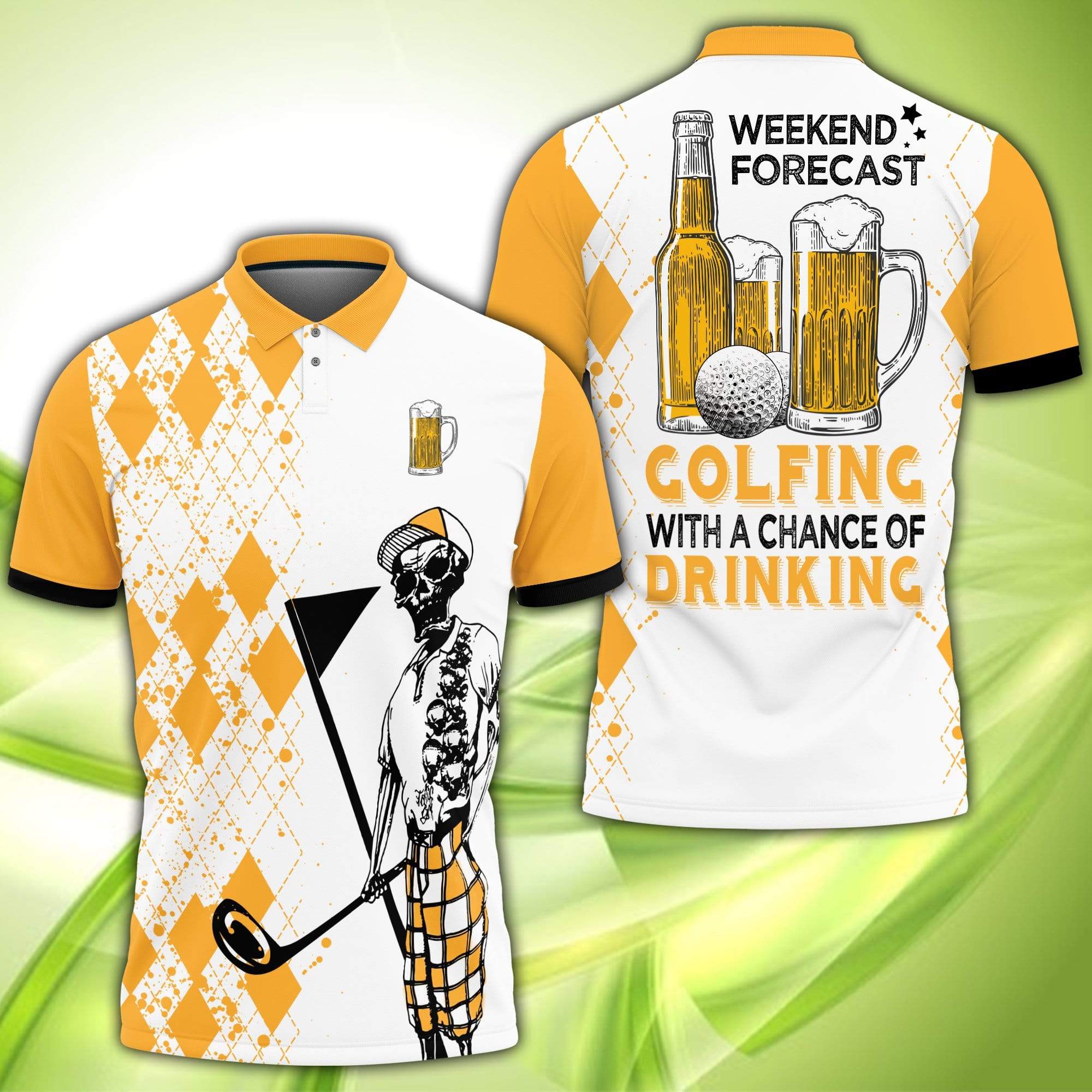 Golf And Beer Weekend Forecast Polo Shirt - Image 2