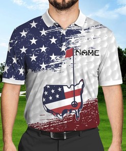 Golf Flag Hole Custom Name Polo Shirt