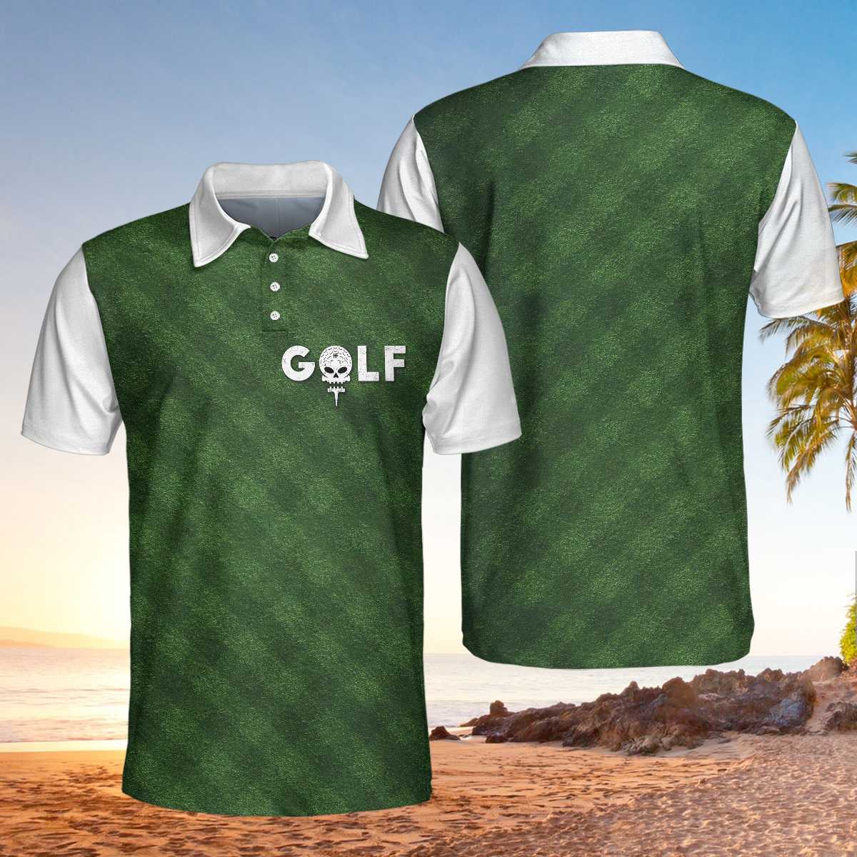 Golf Green Background 3D All Over Printed Polo Shirt - Image 2