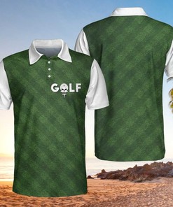 Golf Green Background Polo Shirt