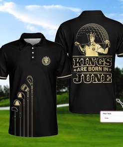 Golf Kings Are Born Custom Month Polo Shirt