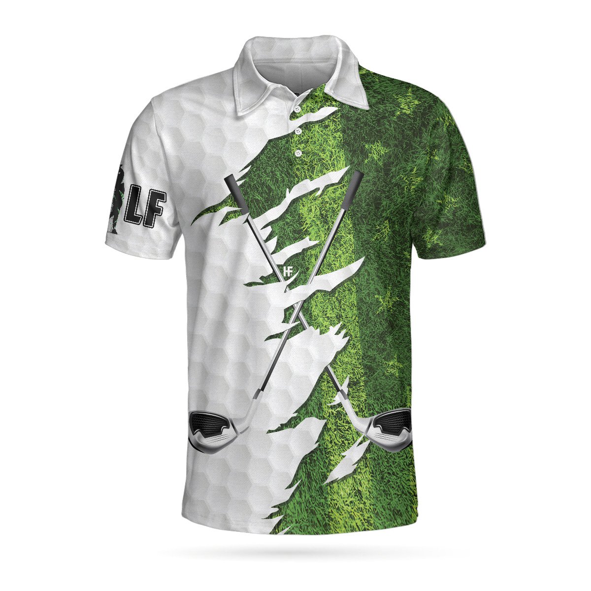 Golf Ripped Polo, Golf Clubs & Course, American Golfer 3D Polo Shirt