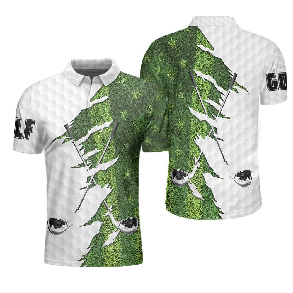 Golf Ripped Polo, Golf Clubs & Course, American Golfer 3D Polo Shirt - Image 2