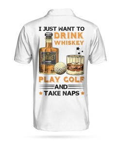 Golf Whisky And Take Naps 3D All Over Printed Polo Shirt