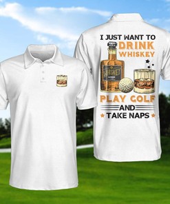 Golf Whisky And Take Naps Polo Shirta