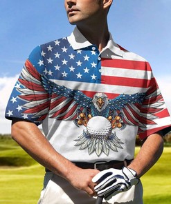 Golfaholic Eagle Wings Polo Shirt