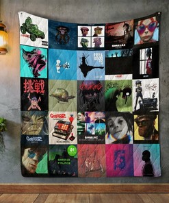 Gorillaz Album Covers Quilt Bedding Set - Great for Bedroom Decor and Family Gifts