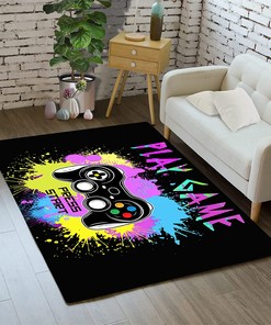 Graffiti Art Gamer Rug for Boy's Bedroom - Game Controller Area Rugs for Home Decor Carpets in Room Room