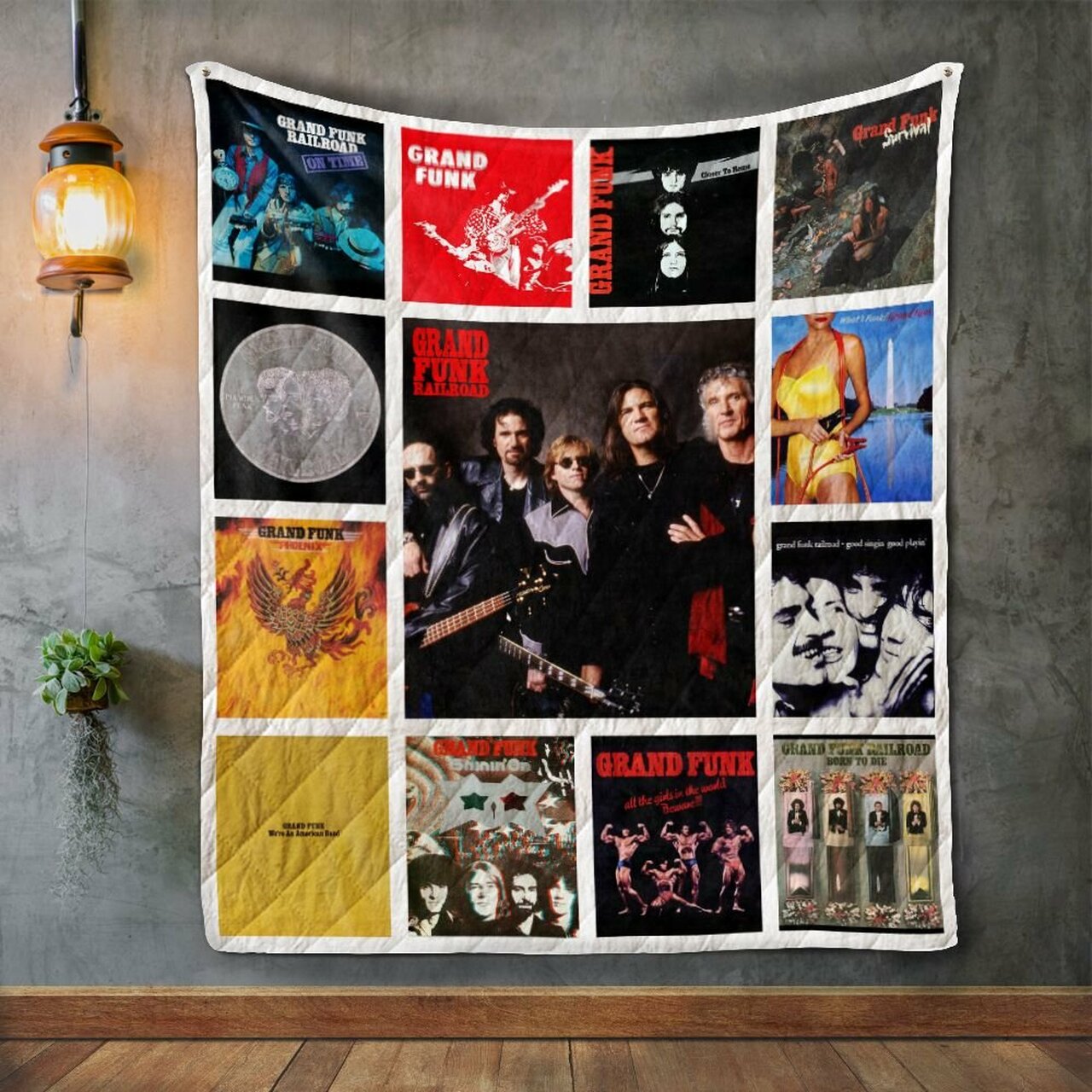 Grand Funk Railroad Album Covers Quilt Bedding Set Blanket Bedroom Decor, Gifts for Family