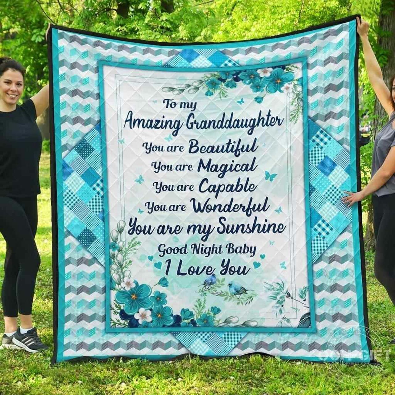 Granddaughter Amazing Daughter Good Night Baby Blanket Quilt Bedding Set Bedroom Decor, Gifts for Family