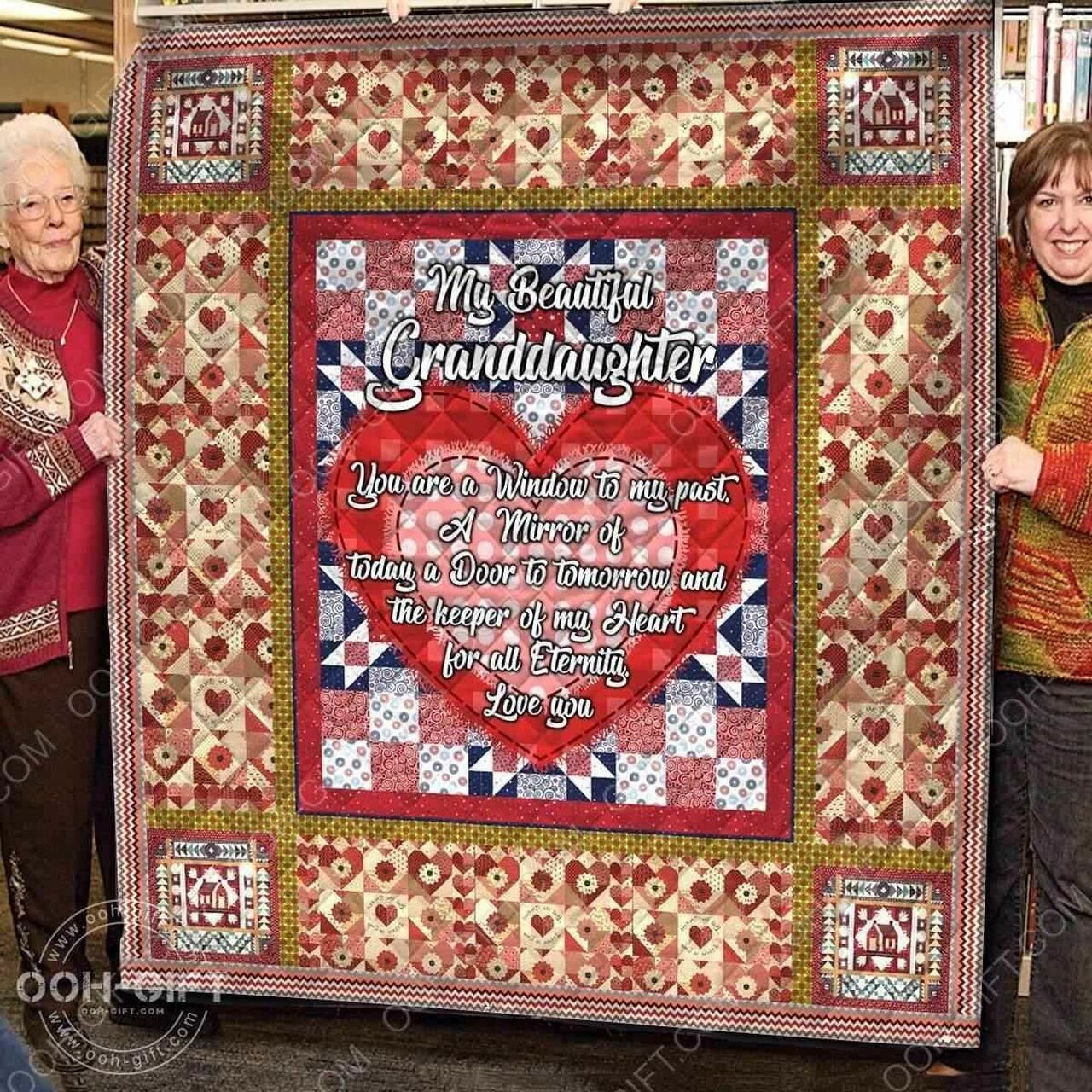 Granddaughter Grandma You Re A Window A Mirror Blanket Quilt Bedding Set Bedroom Decor, Gifts for Family