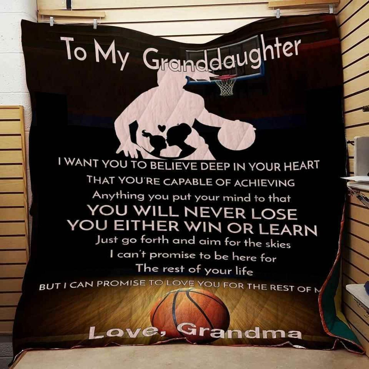 Grandma To Granddaughter Never Lose Blanket Quilt Bedding Set Bedroom Decor, Gifts for Family