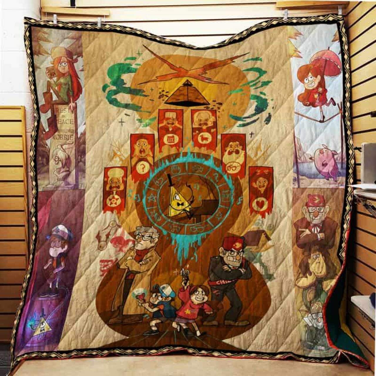 Gravity Falls Quilt Bedding Set Perfect for Bedroom Decor and Family Gifts