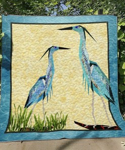 Great Blue Heron Personalized Quilt Blanket Bedding Set - Perfect for Home Decoration and Family Gifts