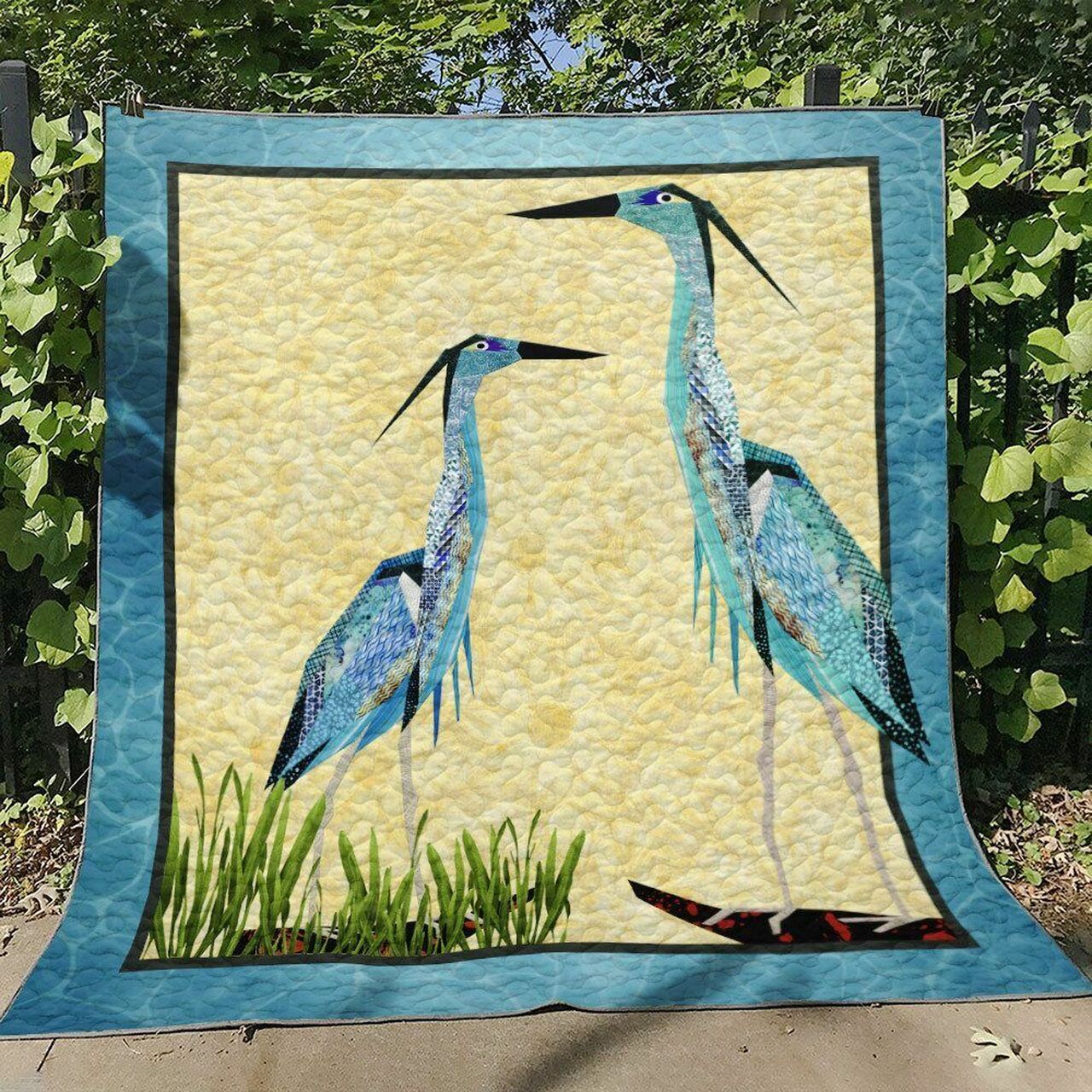Great Blue Heron Personalized Quilt Blanket Bedding Set - Perfect for Home Decoration and Family Gifts