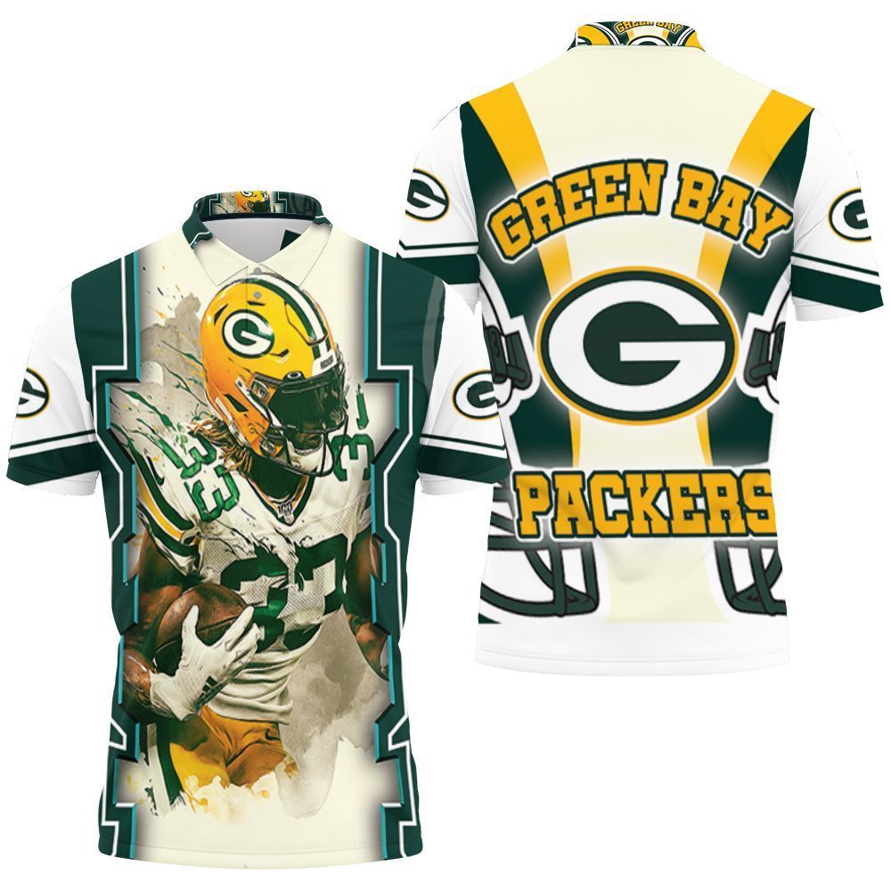 Green Bay Packers Aaron Jones 33 For Fans 3D Polo Shirt
