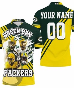 Green Bay Packers Aaron Rodgers 12 Jimmy Graham 80 Aaron Jones 33 Davante Adams 17 For Fans Personalized Polo Shirt