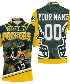 Green Bay Packers Aaron Rodgers Brett Favre Juwann Winfree Great Players Personalized Polo Shirt