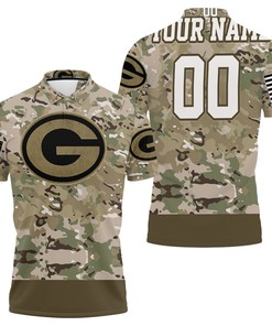 Green Bay Packers Camouflage Veteran 3D Personalized Polo Shirt
