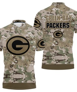 Green Bay Packers Camouflage Veteran 3D Polo Shirt