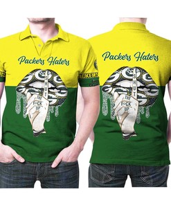 Green Bay Packers Hatter Shut The F Up Shhh Glitter Pattern Lips 3D Printed Gift For Green Bay Packers Fan Polo Shirt