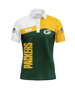 Green Bay Packers Women's Button Up Polo Shirt