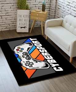 Grey Area Rugs Carpet for Boys Bedroom Gaming Living Room Rug Video Games Controller