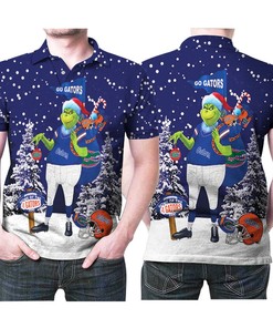 Grinch Florida Gators Christmas 3D Printed Gift For Florida Gators Fan Polo