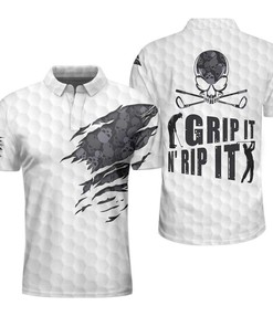 Grip It N' Rip It Golf Skull Polo Shirt