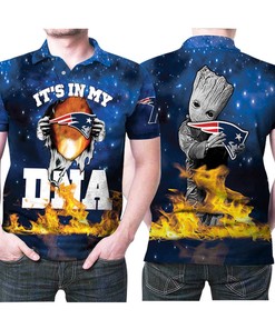Groot It Is In My New England Patriots Dna Fire Galaxy 3D Printed Gift For New England Patriots Fan Polo Shirt