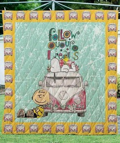 Groovy Snoopy Hippie Quilt Bedding Set Blanket - Suitable for Home Decoration and Picnics