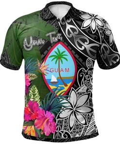 Guam Custom Personalised Polo Shirt - Turtle Plumeria Banana Leaf