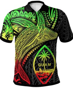 Guam Polo Shirt - Humpback Whale & Coat of Arms Reggae