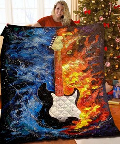 Guitar Quilt Blanket Set - Add Your Favorite Song or Saying for Unique Decor