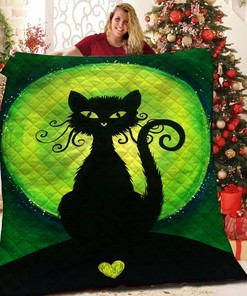 Halloween Cat Quilt Bedding Set Perfect for Bedroom Decor and Family Gifts