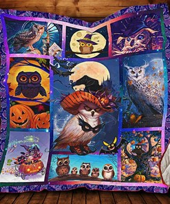Halloween Owl Personalized Quilt Bedding Set for Home Decoration and Family Gift Ideas