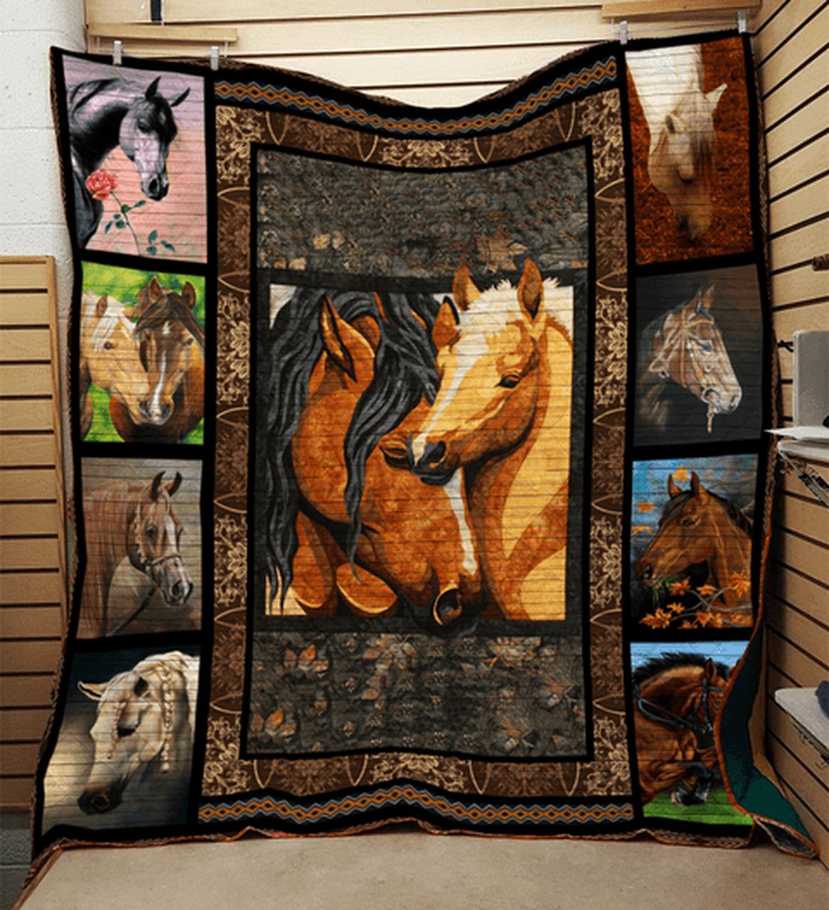 Equestrian Colorful Pattern Print Bed Set Quilt