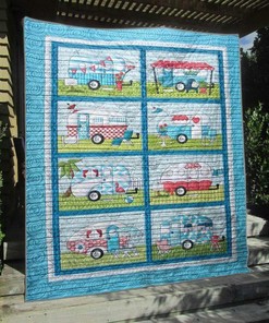 Happy Campers Personalized Quilt Bedding Set - Ideal for Home Decor