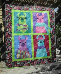 Happy Llama Personalized Quilt Bedding Set Blanket Great for Bedroom Decor and Family Gifts