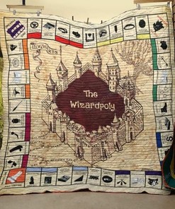 Harry Potter The Wizard Poly Map Quilt Bedding Set Blanket Bedroom Decor, Gifts for Family