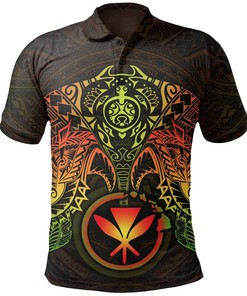 Hawaii Polo Shirt - Reggae Kanaka Maoli Turtle Manta Ray