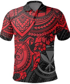 Hawaii Polynesian Polo Shirt Summer Gift, Turtle Hibiscus Golf Shirt