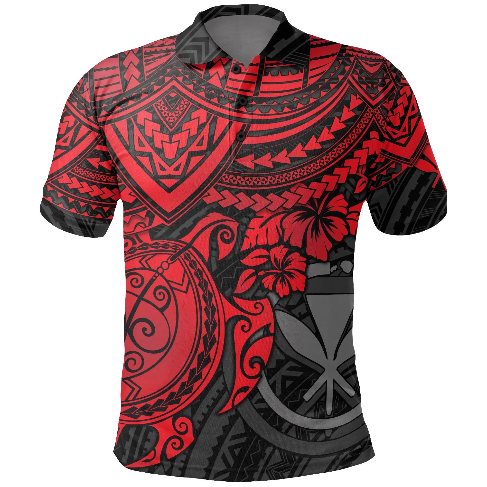 Hawaii Polynesian Polo Shirt Summer Gift, Turtle Hibiscus Golf Shirt